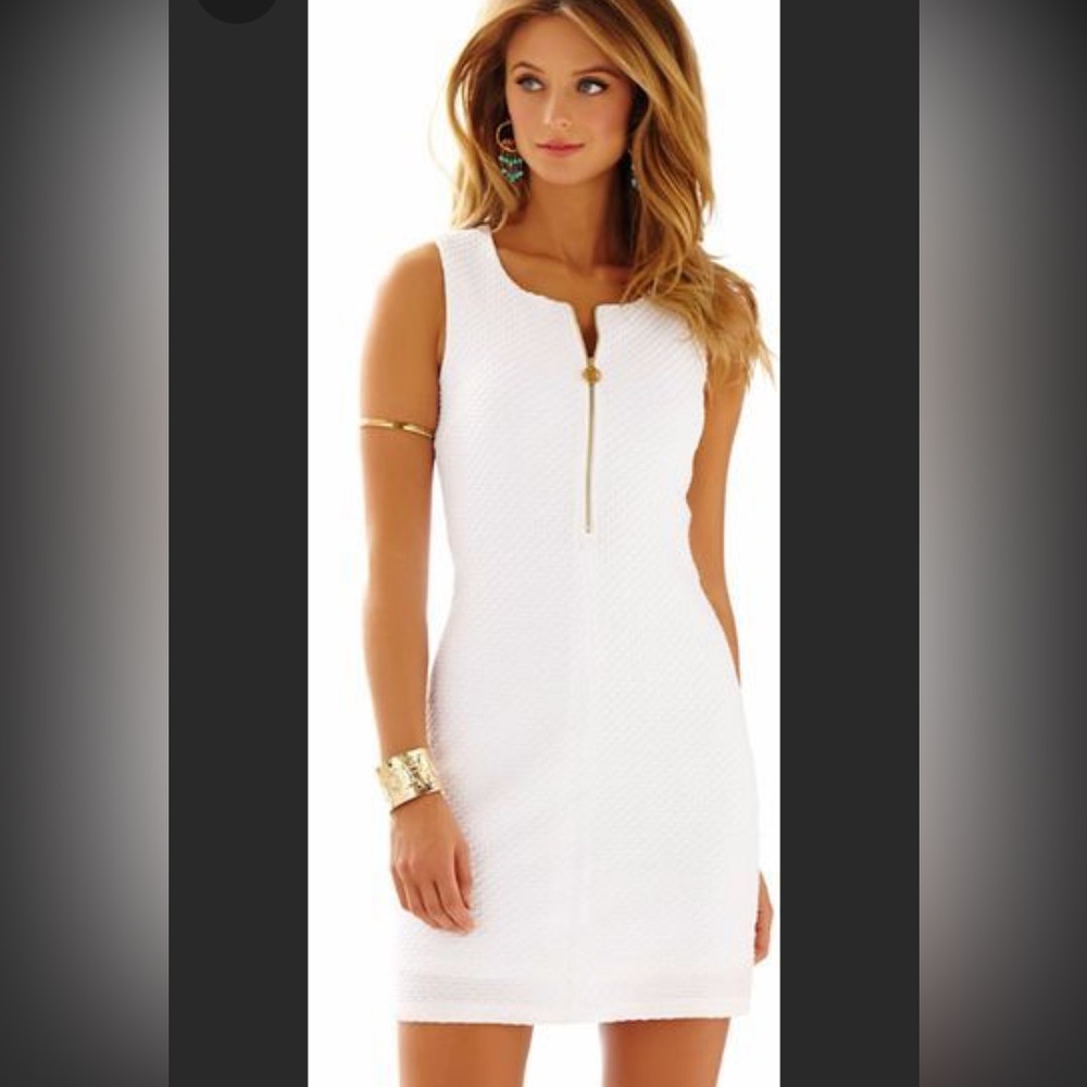 lilly pulitzer white waffle knit cotton mini dress